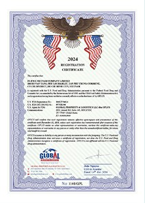 Chứng nhận đăng ký U.S. FDA