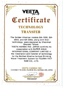 Chứng nhận chuyển giao công nghệ từ Nhật Bản
